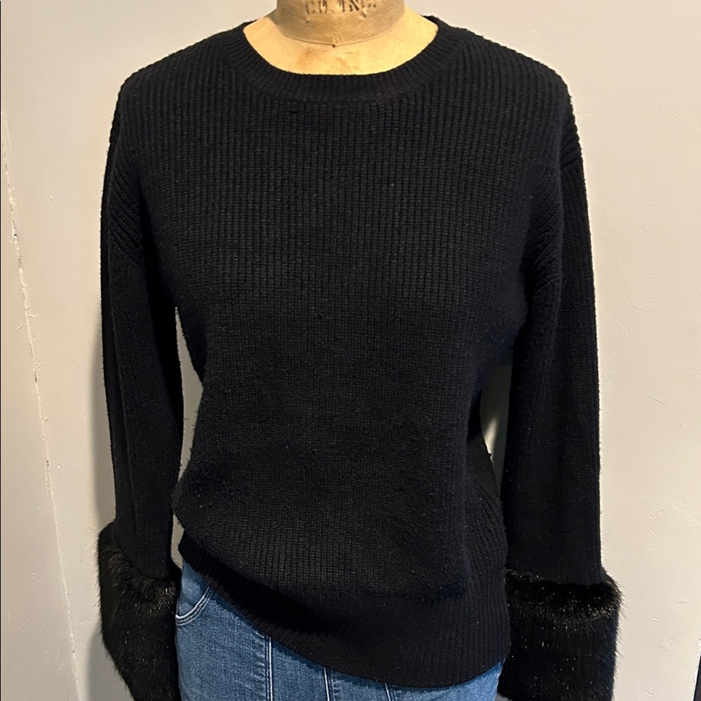 Stella & Lorenzo Faux Fur Cuff Sweater